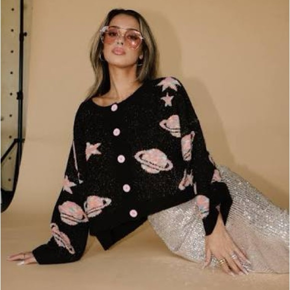 Dressed in LALA Need Some Space Boxy Button Up Cardigan - Picture 3 of 8